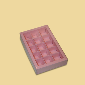 Trüffelbox rosa für 15 Trüffel/Pralinen