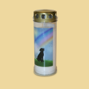 Grablicht Hund mit Regenbogen