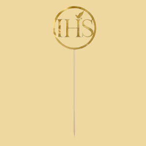 Cake Topper IHS gold