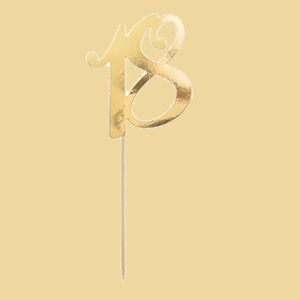 Cake Topper 18 gold 20,5cm