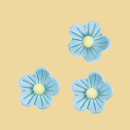 Zucker Blumen blau 3er 