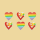 Regenbogen Herzen Zuckerfiguren Set 6er