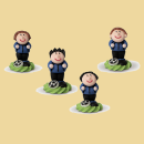 Zuckerfussballfigur Fussballer blau/schwarz 4,3cm 4 Motive