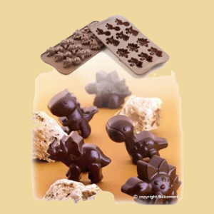 Pralinen Silikonform Dinosaurier 12er