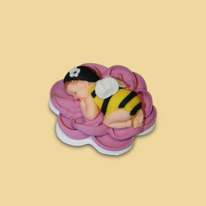 Baby schlafend Zuckerfigur schwarz/gelb
