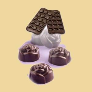 Pralinen Silikonform kleine Rosen 15er