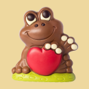Frosch mit Herz Schokoladefigur