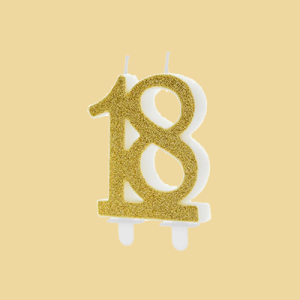 Geburtstagskerze 18 gold