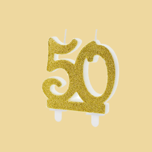 Geburtstagskerze 50 gold