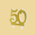 Geburtstagskerze 50 gold
