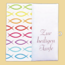 Taufbrief mit Fischen rosa