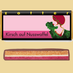 Zotter Kirsch auf Nusswaffel