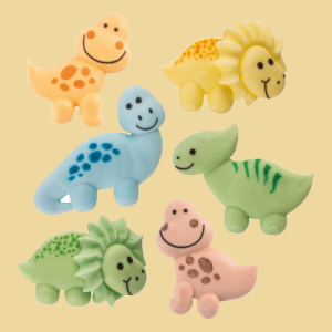 Dinosaurier Zuckerfigur flach 6 versch. Motive