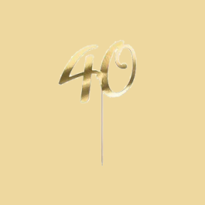 Cake Topper 40 gold 20,5cm