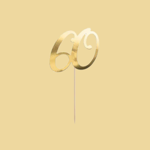 Cake Topper 60 gold 20,5cm