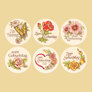 Dekoraufleger Blumen Zum Geburtstag 10cm 6 Motive