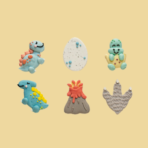 Dinosaurier Zuckerfiguren 6er Set