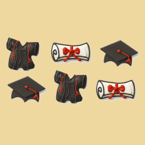 Sponsion, Diplom oder Abschluss Zuckerfiguren Set 6er