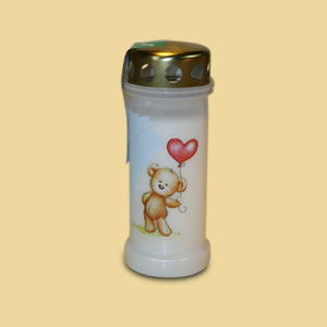 Grablicht Teddy mit Herzballon