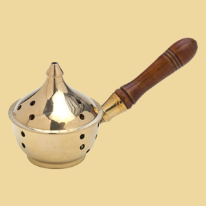Räucherpfännchen 17cm mit Holzgriff