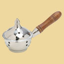 Räucherpfännchen vernickelt 17cm mit Holzgriff