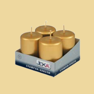 Adventstumpen40/60 metallic gold 4er