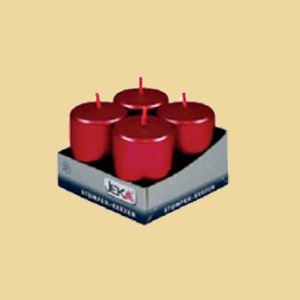 Adventstumpen40/60 metallic weinrot 4er