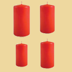 Adventstumpen hellrot abgestuft Ø 50 x H 80, 90, 100, 110