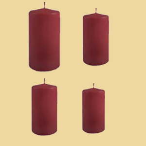 Adventstumpen robin/altrot abgestuft Ø 50 x H 80, 90, 100, 110