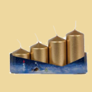 Adventstumpen gold abgestuft Ø 50 x H 80, 90, 100,...
