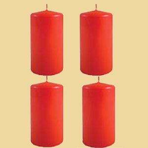 Adventstumpen hellrot 50/80mm 4er