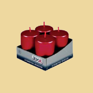 Adventstumpen weinrot metallic 50/80mm 4er