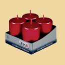 Adventstumpen weinrot metallic 50/80mm 4er