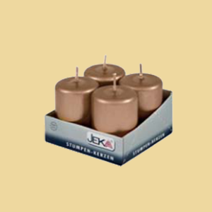 Adventstumpen bronze metallic 50/80mm 4er