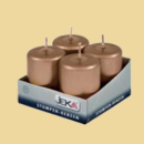 Adventstumpen bronze metallic 50/80mm 4er
