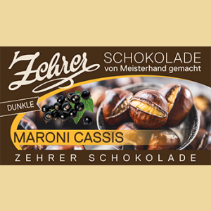 Zehrer Maronischokolade mit Cassis & Ribisel Schokolade Edelbitter