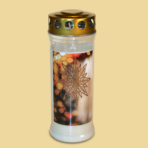 Gedenkkerze Glitzerstern groß 7 Tage