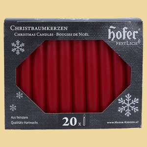 Christbaumkerzen metallic bordeaux 20er