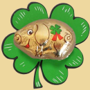 Glücksschwein auf Kleeblatt