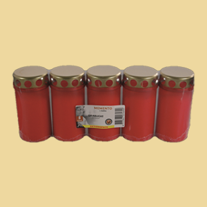 Grablicht Nr. 3 rot 5er Pack