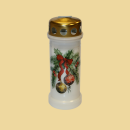 Grablicht Tannenzweig mit Chistbaumschmuck