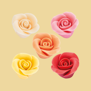 Marzipan Rose weiss, rot, gelb, rosa oder orange 27x18mm