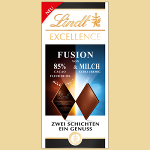 Lindt Excellence Fusion 85% Fleur de Sel & Milch 100g Tafel