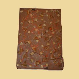 Hausgemachte Vollmilch Bruchschokolade mit Orangen, Ingwer & Orangen&ouml;l per 100g