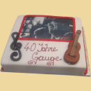 Geburtstagstorte mit Foto, Notenschl&uuml;ssel &...