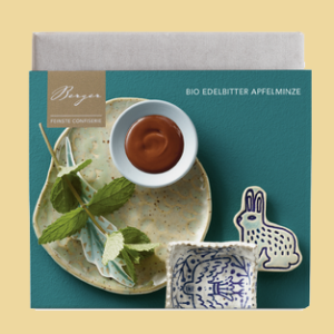 Bio Schokoladentafel Edelbitter Apfelminze gef&uuml;llt 100g