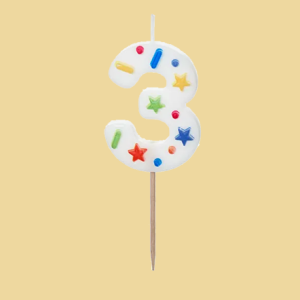 Zahlenkerze mit Konfetti 3