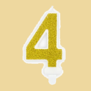 Zahlenkerze Geburtstagskerze glitzergold 4