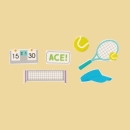 Tennis Zuckerfiguren Set 