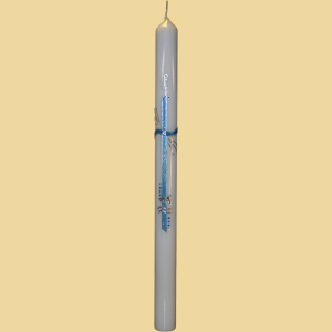 Taufkerze Wasser, Fisch, Strahlen & Pax blau